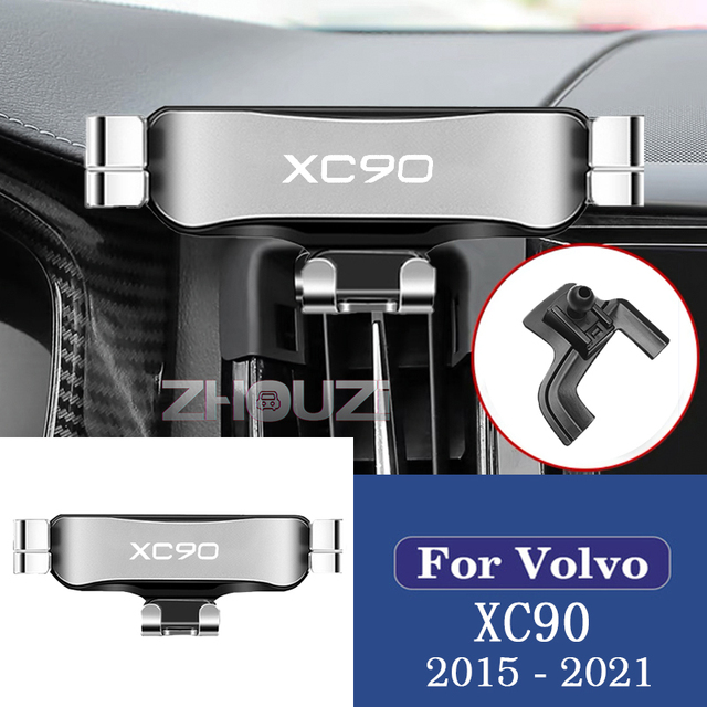 Car Mobile Phone Holder Air Vent Outlet Clip Holder GPS Gravity Navigation Bracket For Volvo XC90 2015-2021 Car Accessories