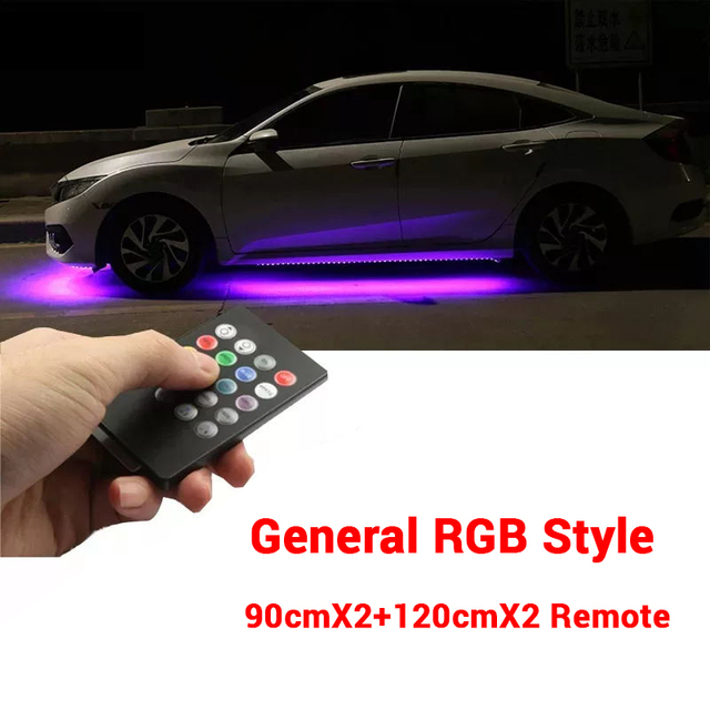 LED Car Underwater Lights Remote/APP Control Chassis Neon Lights RGB Flexible Strips Atmosphere Lamp Underwater System