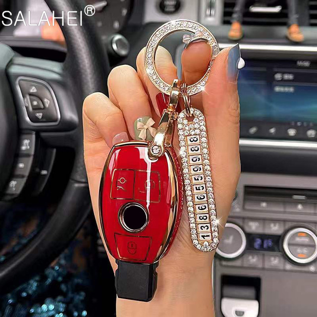 PU Car Key Case Cover For Mercedes Benz E C G M R S Class W204 W212 W176 GLC CLA GLA AMG Accessories