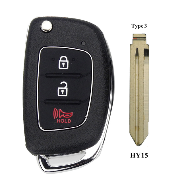 jingyuqin 10pcs 3 Button Car Remote Key Case For Hyundai HB20 IX35 I45 Santa Fe Accent I40 I20 HY15/HY20/TOY40 Blade Fob Shell