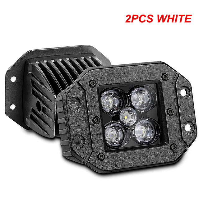 Luyoo 5 Inch White Yellow Flush Mount Led Pods Work Light Bar For Offroad Truck Atv 4x4 Boat Car Spot 3000k 6000K LED Fog Lights