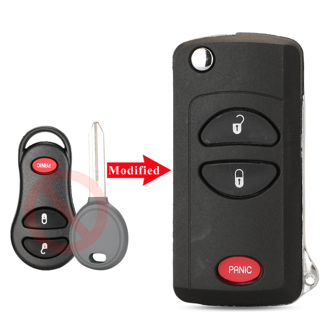 jingyuqin 2/3/4 Buttons Remote Flip Flip Key Cover For Chrysler Dodge Stratus RAM Durango Dakota Jeep Grand Cherokee Key Shell