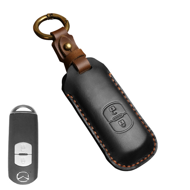 New Luxury Leather Car Key Case Cover Fob Protector Keychain Holder For Mazda 3 Axela Mazda6 Car Accessories Remote Keyring Bag