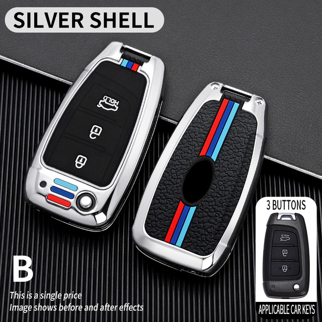 Car Key Case For Hyundai Elantra Solaris Tucson i30 i35 i40 KONA Genesis Santa Fe Azera Zinc Alloy Car Key Case Cover