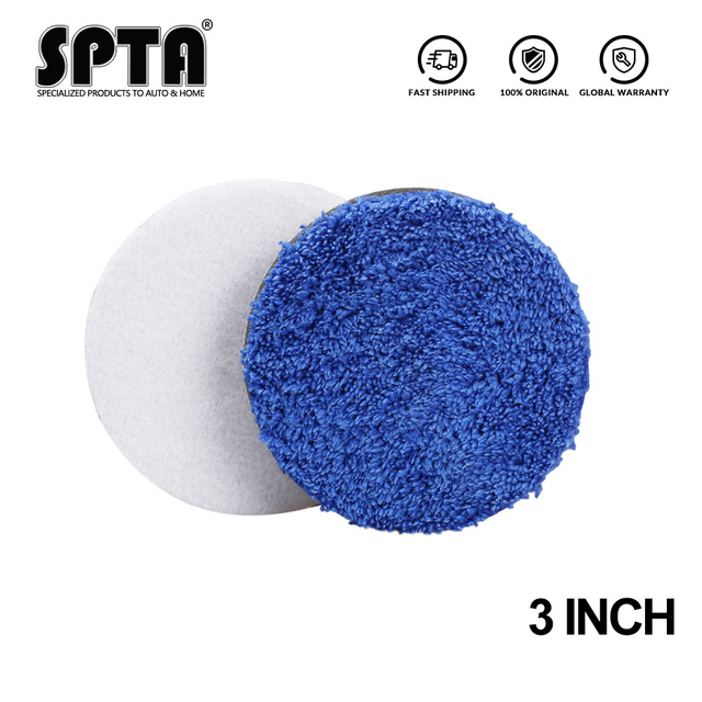 (Single Sale) SPTA 3/4/5/7 Inch Microfiber Polishing Pad Remove Buffer Wax Pads Replacement Buffing Pads for DA/RO Polisher