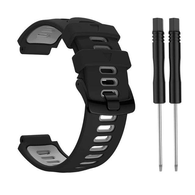 Outdoor Bracelet Replacement Steel Buckle Silicone Strap for Garmin- Forerunner 735xt/220/230/235/620/630 for Smart Watch