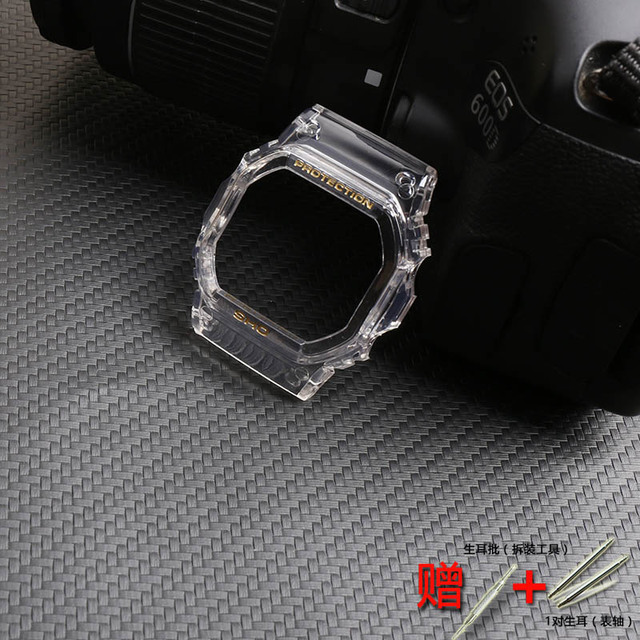 Watch Accessories Resin Strap 16mm For Casio G-SHOCK DW5600 5700 GW5035 5000 Transparent Silicone Men's And Women's Sports Band