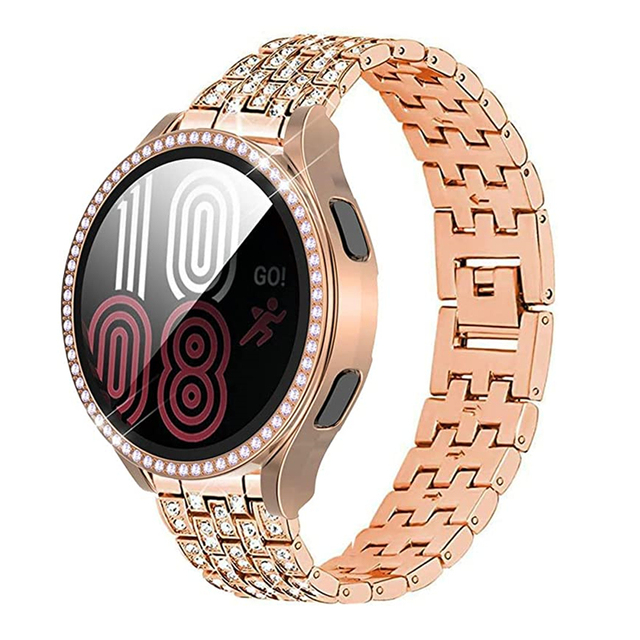 Bling Bracelet Strap For Samsung Galaxy Watch 4 44mm 40mm Jewelry Stainless Steel Band Rhinestone Protective For Galaxy 4
