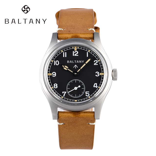 Baltany Dirty Dozen Watch Men 36mm Bubble Sapphire Sea Gull ST1701 Swiss Lumi Automatic Mechanical Vintage Military Wristwatches