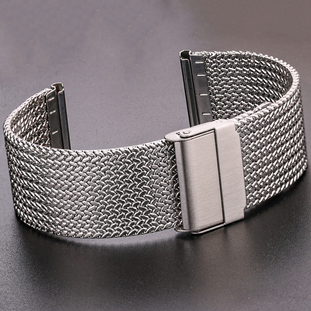 316l Stainless Steel Milanese Loop Watch Bracelet Men Women Replacement Watchband Strap 16mm 18mm 20mm 22mm Silver Black