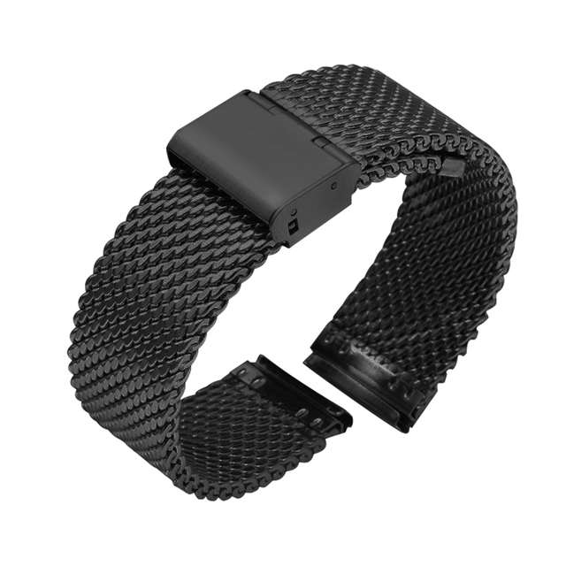 18mm 20mm 22mm 24mm Quick Release Global Milanese Watchband Watch Band Mesh Stainless Steel Strap Wrist Strap Bracelet Black