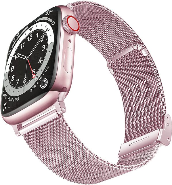 Metal stainless steel band f or Apple watch chain 7 45mm 41mm Milanese mesh loop replacement men women strap for iWatch series se 7 6