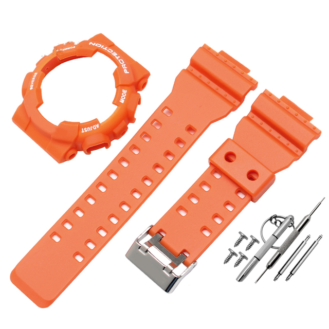 Silicone Rubber Watchband Case For Casio G-SHOCK GA-110/100 GA-120 GD-110 Men's Sport Waterproof Band Strap Bracelet Accessories