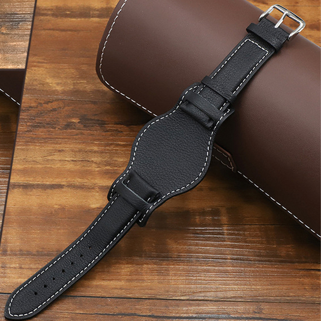 18mm 20mm 22mm Retro Handmade Genuine Leather Watch Band Cowhide High Quality Leather Watch Strap Bracelet Replacement Wristband