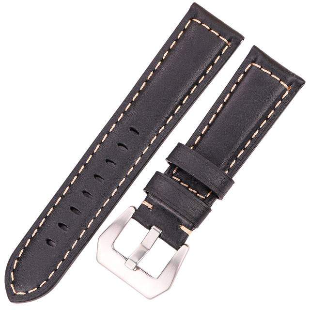 Genuine Leather Watch Band for Men, Dark Brown, 20mm, 22mm, 24mm Cowhide Watch Accessories