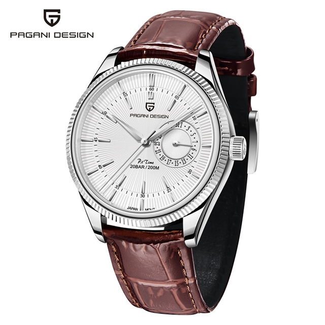 PAGANI Design 40mm New Men's Quartz 200M Water Resistant Watch Classic Luxury Sapphire Glass Leather Strap VH65 Mechanical Wristwatch