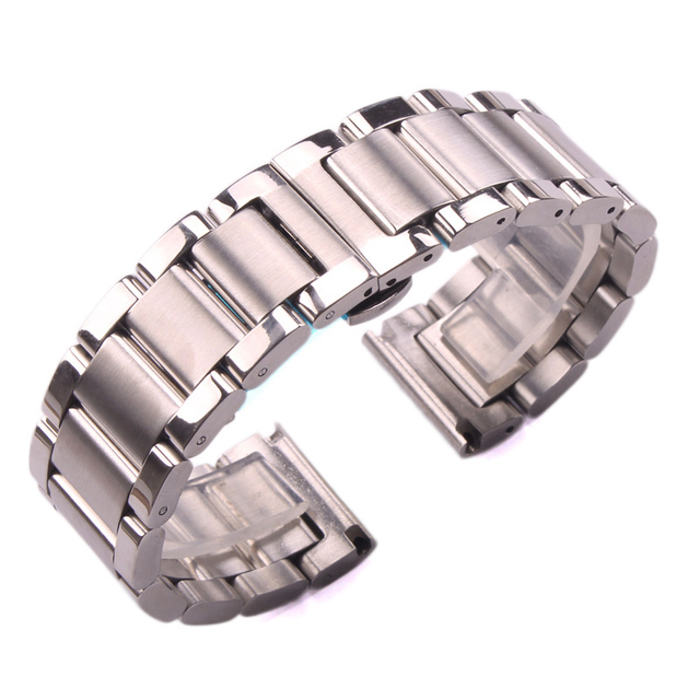 Solid 316L Stainless Steel Watchbands Silver 18mm 20mm 21mm 22mm 23mm 24mm Metal Watch Band Strap Wrist Watches Bracelet