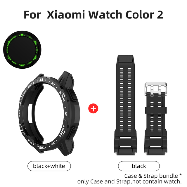 For Xiaomi Mi Watch Band 2 Case & Strap PU Strap Accessories Shock Absorbing Armor Cover Yinfish