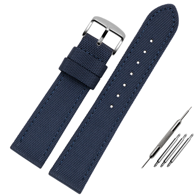 Canvas Leather Bottom Watch Band Replacement For Tissot For Seiko Nylon Strap For Timex Watch Accessories 18mm 20mm 21mm 23mm