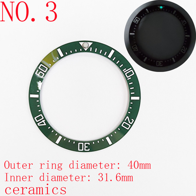 40mm bezel mens watches replacement accessories watch face bezel ceramic insert for 44mm sub automatic sea diving 40mm