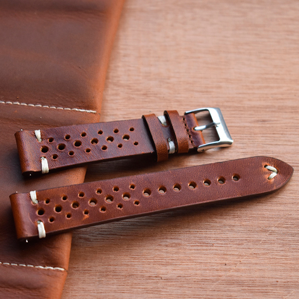 Retro Genuine Leather Watchband 18mm 20mm 22mm 24mm Calfskin Watch Straps Breathable Breathable Handmade Stitching For Men