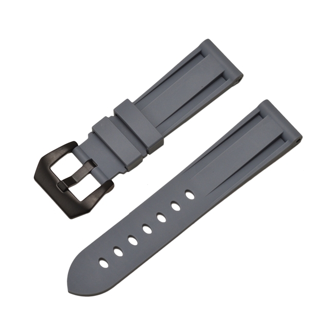 HQ Silicone Strap 20 22 24 26mm Camouflage Watch Band Silicone Rubber Watchband Replacement for PAM Strap and Steel Buckle