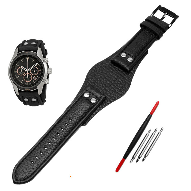Genuine leather men's watch band, 22mm strap with engraving mat CH2891 CH3051 CH2564 CH2565