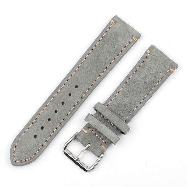 Suede Suede Watch Strap 18mm 20mm 22mm 24mm Handmade Leather Watchband Replacement Tan Gray Beige Color for Men Women Watches