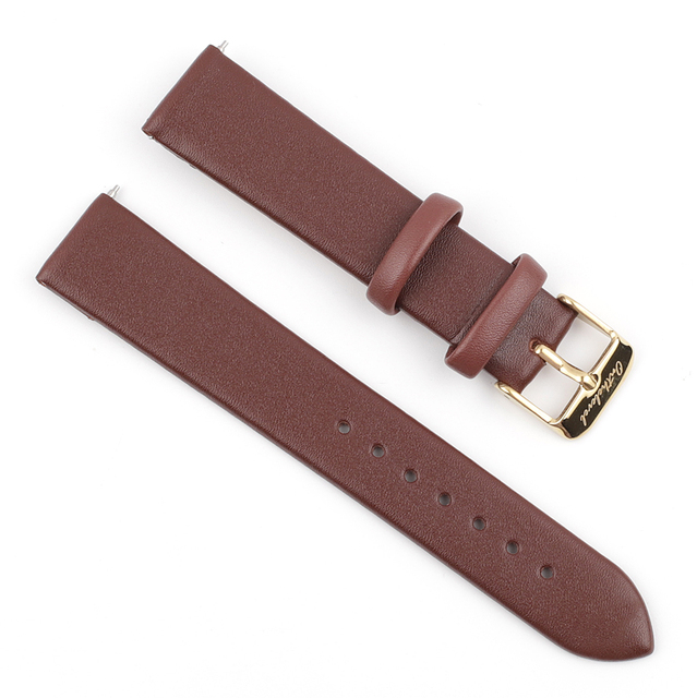 Genuine Leather Women Watchband 12mm 14mm 16mm 18mm 20mm Quick Release Cowhide Strap Watch Band Belts Replacement Gold Buckle