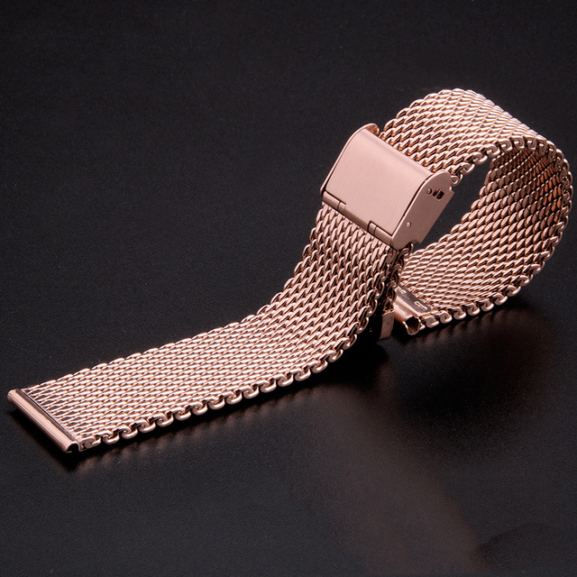 Fine Mesh Watch Strap Stainless Steel Milanese Strap Mesh Wristband 1.0 Wire Buckle Watch Strap Accessories 18mm 20mm 22mm 24mm