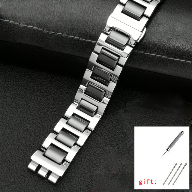 For Swatch Solid Core Metal Bracelet Concave Convex Watch Chain YCS YAS YGS Iron Men and Women Steel Ceramic Watchband