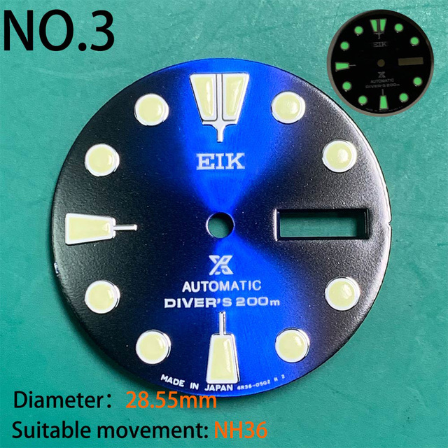 Nh35 watch double dial new C3 luminous modified craft watch skx007 SKX006 small millimeter 28.5mm abalone nh35 universal