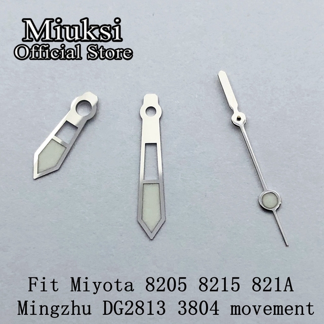 Miuksi Silver Blue Watch Green Hands Luminous Hands Fit NH35 NH36 ETA 2824 2836 Miyota 8205 8215 821A Mingzhu 2813 3804 Movement