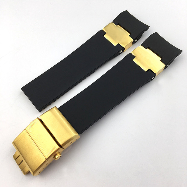 High quality rubber silicone watch band, two styles of design, foldable clasp, suitable for Ulysse Nardin watch, 22mm, 25mm