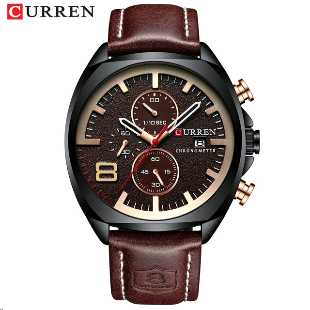 CURREN Fashion Business Men Leather Watches Analog Quartz Watch Men Sports Military Waterproof Dropshipping Male Wristwatch