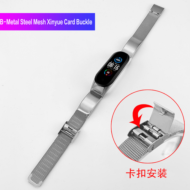 Metal Bracelet for Mi Band 2 3 4 5 6 NFC Stainless Steel Replacement Strap for Xiaomi Mi Band 5 Band4 Strap Miband 5 Accessories