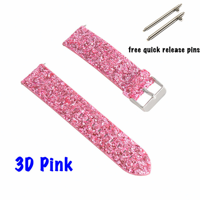 Samsung Galaxy Watch 42mm Smart Watch Strap Leather Strap For Galaxy Watch Active 2 Bling Replacement Glitter Watchband Bracelet