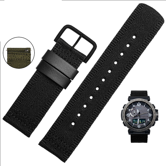 For Casio PRG-600YB PRG-650 PRW-6600 GA2000 Nylon Strap Waterproof Wrist Watch Band Nylon Bracelet Watch Band Longer Strap 24mm