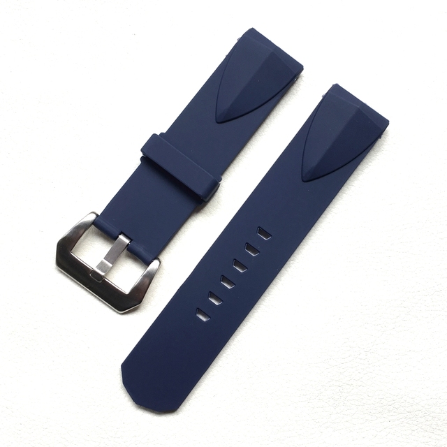 22mm 24mm Black Blue Silicone Rubber Watches For Corum Cup Admiral Wacth Strap Wristband Bracelet Without Buckle