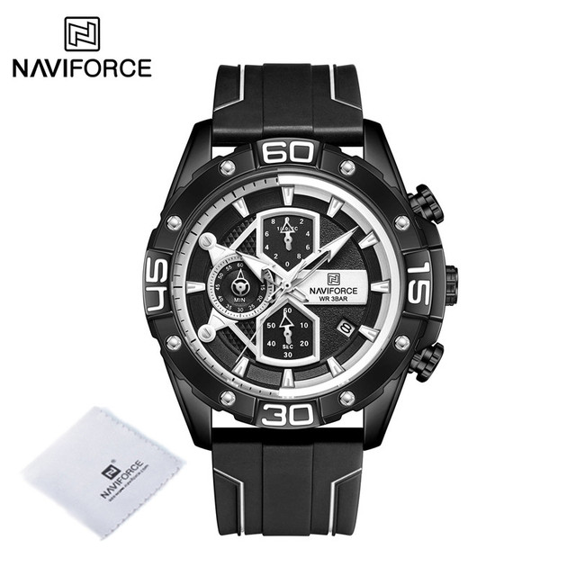 NAVIFORCE Sports Watches Men Luxury Brand Military Silicone Wrist Watch Man Fashion Watch Quartz Chronograph Wristwatch