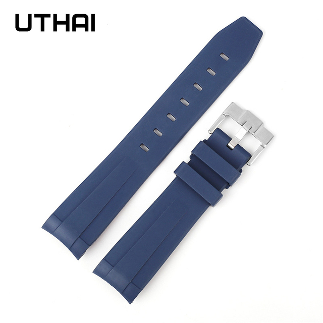 20mm Soft FKM Fluorine Rubber Strap Watch For Men And Women Watchband Universal Waterproof Silicone Watch Strap UTHAIG28