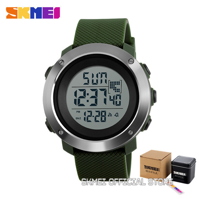 SKMEI - Simple Men's Digital Work Watch, PU Strap, Multifunctional LED Display, 5 Bar Water Resistant, 1267