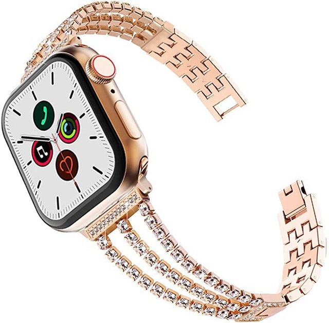 Metal Diamond Bracelet For iWatch7 SE 6 5 Band Stainless Steel Watchband For Apple Watch Band 38mm 42mm 40mm 44mm Shining Strap