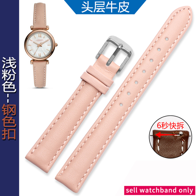 Women's Genuine Leather WatchBands for Casio Fossil Watch Band Foley Foley First Layer Leather Watch Strap 12mm 14mm 16mm