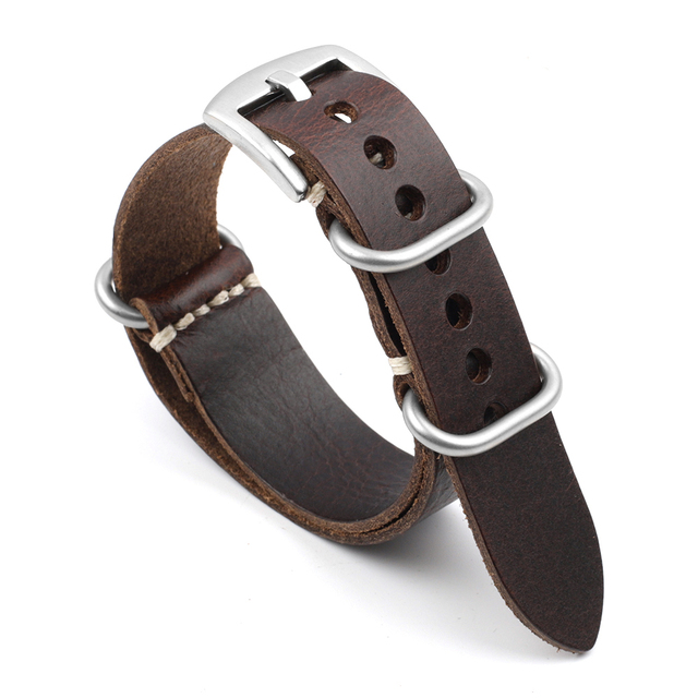 Genuine Leather NATO Strap Antique Watch Band 20mm 22mm 24mm Handmade Zulu Strap for Watch Replacement Accessories