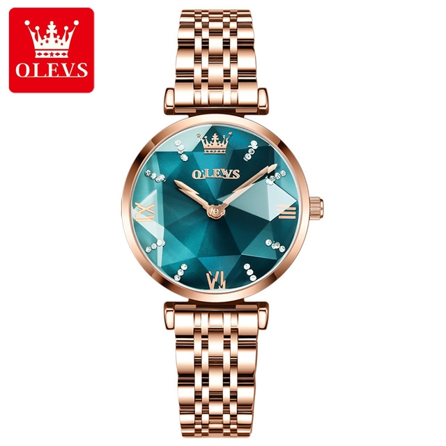 OLEVS Top Brand 2022 Women Fashion Luxury Quartz Watch Waterproof Stainless Steel Wristwatch For Women Fashion Female Gift Set