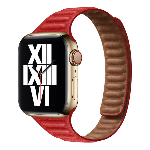 Leather Loop for Apple Watch Band 44mm 40mm iWatch Band 38mm 42mm Magnetic Watch Band for Apple Watch Strap Chain 3 4 5 6 2