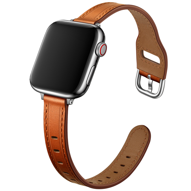 Soft Leather Watch Band for Apple Watch Strap 41mm 45mm 38/42mm 40mm 44mm Bracelet for iWatch Series 7 3 5 6 SE Wrist Watchband