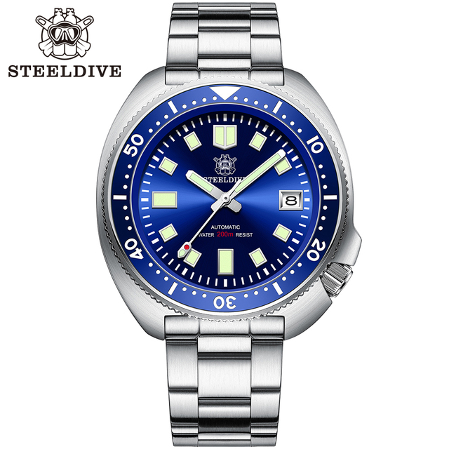 SD1970T Steelediue Brand 44mm Men's PT5000 Automatic Movement Diving Watch With Ceramic Bezel