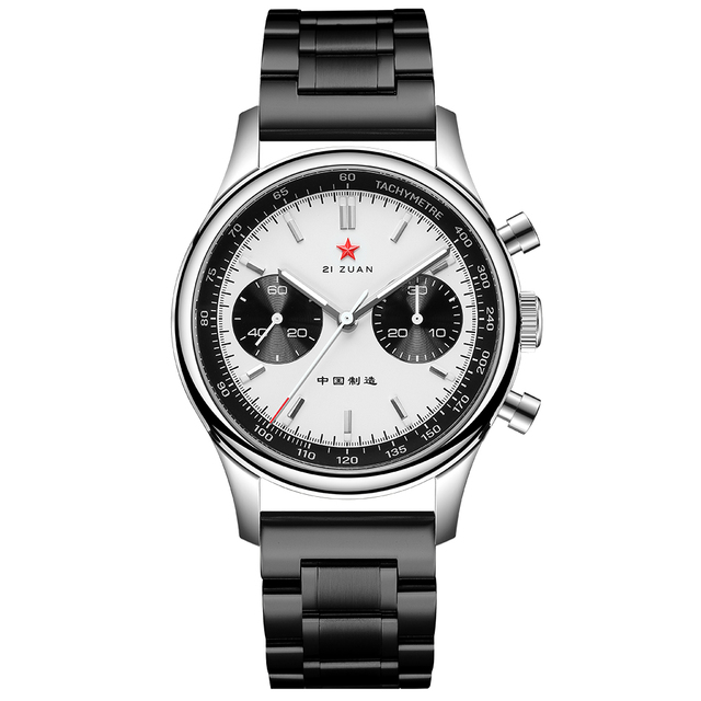 SEAKOSS 1963 Seagull Chronograph Movement Men's 40mm Panda Eye Sapphire Metal Steel Band Manual Mechanical Winding Watches Fashion